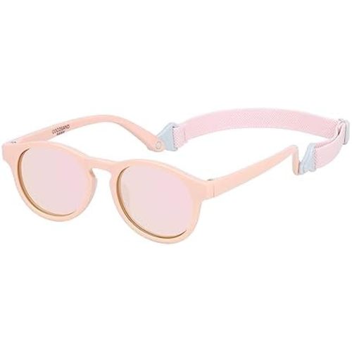 COCOSAND Baby Toddler Sunglasses with Strap Polarized Flexible Round Frame for Newborn Infant Kids Boy Girl Age 0-6 Years Old