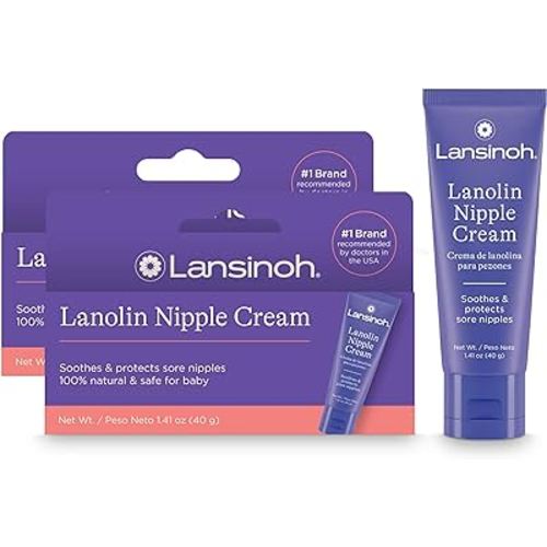 Lansinoh Lanolin Nipple Cream, Safe for Baby and Mom, Breastfeeding Essentials, 1.41 Ounce(Pack of 2)