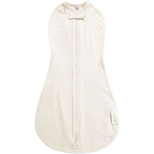 Woombie Original Baby Swaddling Blanket - Self-Soothing, Cotton Baby Swaddle with Zipper - Wearable Newborn Blanket, Organic Cream, 5-13 lbs