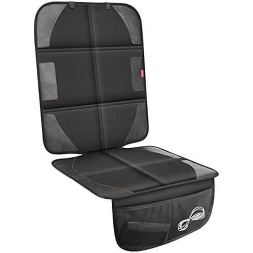 Luilanc Car Seat Protector with Thickest Padding,Waterproof 600D Fabric Child Baby Seat Protector with Storage Pockets,Non-Slip Pets Cover Leather Reinforced Vehicle Seat 1 Pack (Black)
