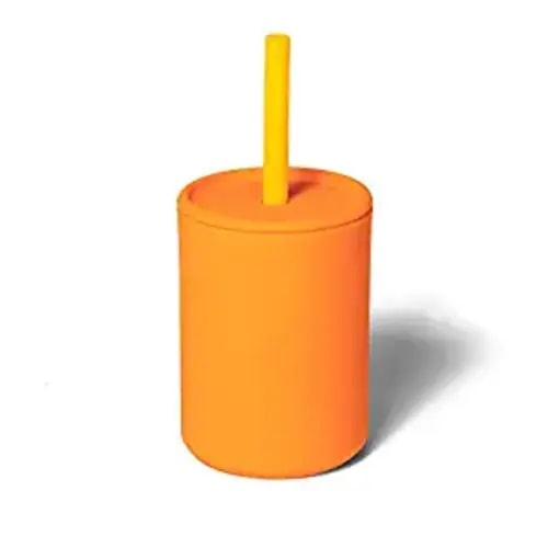 Avanchy 6 oz.MINI SMALL Silicone Cup Orange - Baby Cup - Baby Dishes Set - Infant Dish Set - First Foods Dishes - Natural Cup - Baby Shower Gifts. - Orange 6 oz. Cup - 5.0 ounces