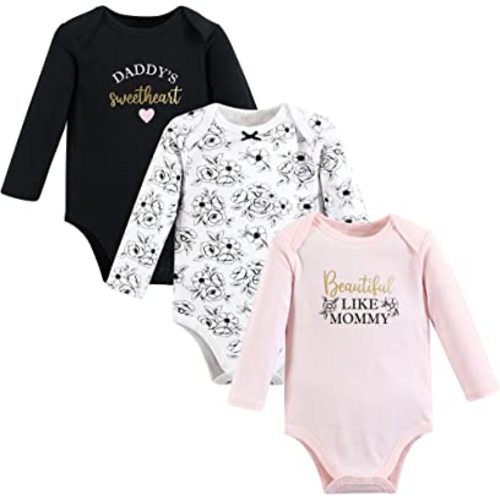 Hudson Baby baby-girls Cotton Long-sleeve Bodysuits