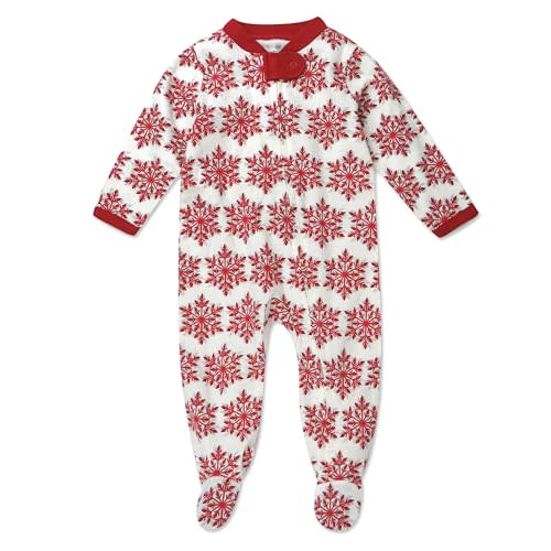 HonestBaby Baby Holiday Sleep & Play Footed One-Piece Pajama Sleeper 100% Organic Cotton