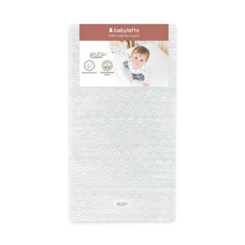 Babyletto Pure Core Non-Toxic Mini Crib Mattress with Hybrid Waterproof Cover, Greenguard Gold Certified
