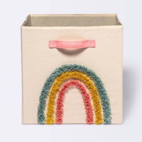 Tufted Canvas 13"x13" Storage Cube - Cloud Island™ Rainbow