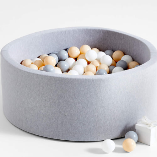Baby and Toddler Light Grey Pop-Up Ball Pit with White, Pink and Grey Balls
