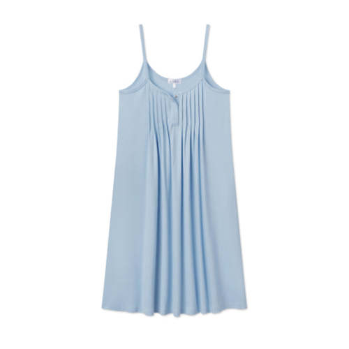 Maternity Pima Pleat Neck Nightgown in French Blue — xl