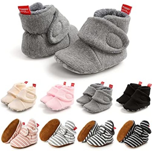 Baby Booties Infant Newborn Boys Girls Slippers Warm Crib Sock Shoes Indoor First Walkers Prewalker
