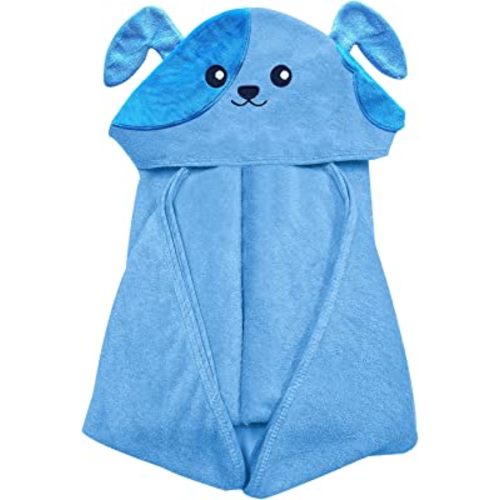 YOYOO Baby Bath Towel – Viscose Derived from Bamboo, Baby Hooded Towels - Newborn Essential Cute Blue Dog-Perfect Baby Registry Gifts for Boy Girl- 37.5 × 37.5''