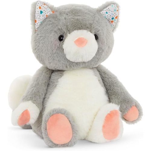 B. toys- B. softies- 12" Plush Cat- Stuffed Animal – Super Soft Kitten – Gray & White – 12” – Washable – Baby, Toddler, Kids – Happyhues – Cloudy Cosmo – 0 Months +