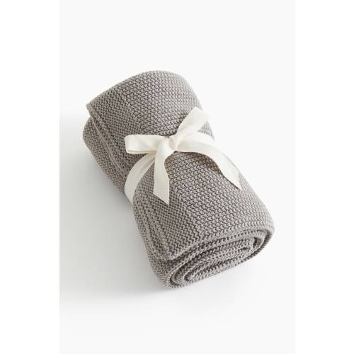 MOSS-STITCHED COTTON BABY BLANKET