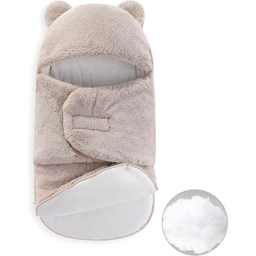 Manta para bebé niños y niñas de 3 a 6 meses, forro polar grueso para invierno, cálido, ajustable, para recién nacidos, saco de dormir suave