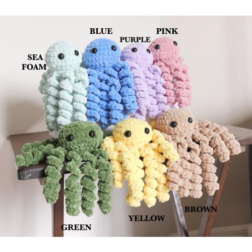 Crochet Octopus Jellyfish, NICU Preemie Plushie for Newborn, Stuffed Sea Animal for Toddler, Ocean Theme Party Favors, Baby Shower Toy Gifts
