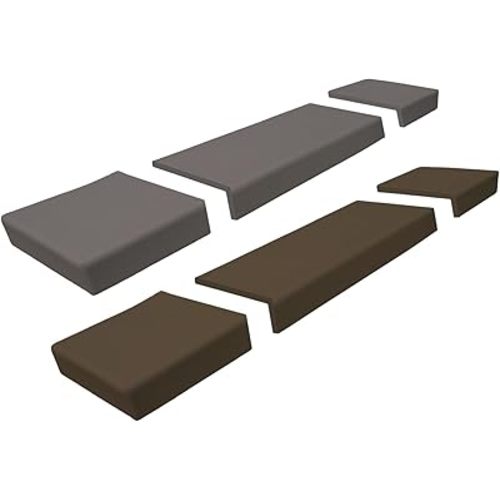 Soft Seat Edge Cushion Fireplace Hearth Guard Bumper Pad Child Proof Padding (Large, Gray-fits Width from-81-104")