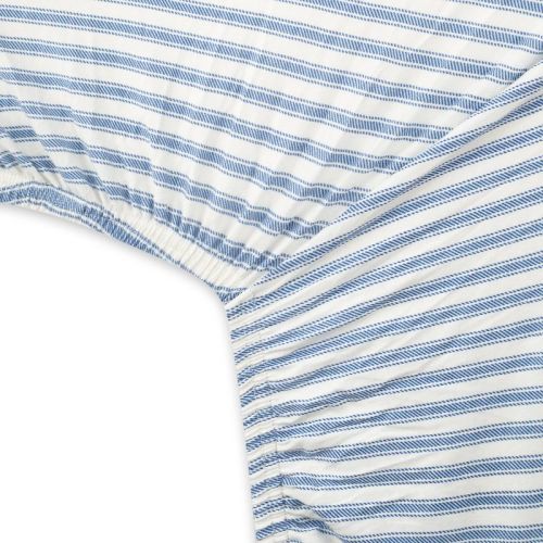 Honest Baby Organic Cotton Fitted Crib Sheet - Blue Ticking Stripe