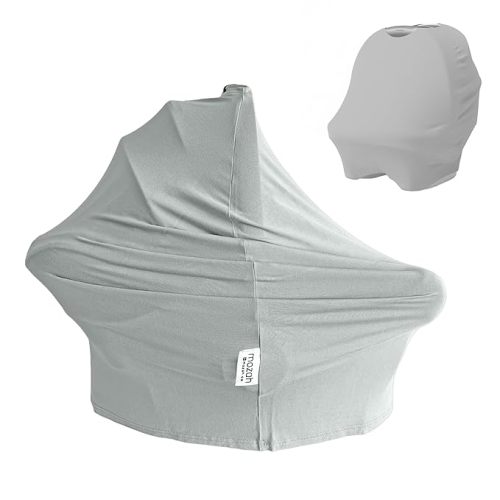 MOZAH Baby Multi-Use Cover: 9-in-1 Baby Carseat Cover, Nursing Cover, Stroller Cover & More. Breast feeding Essentials and Baby Registry Favorite (Belgian Grey)