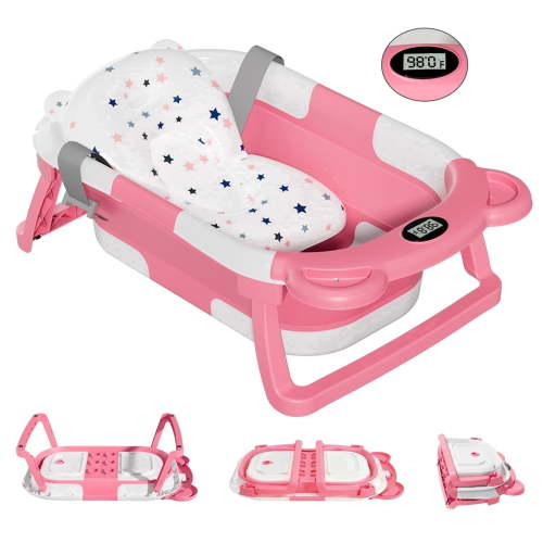 MoreFeel Foldable Baby Bathtub ,with Water Temperature Monitor, 0–38 Months