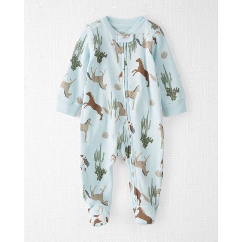 Organic Cotton Sleep & Play - 3M - Horse Print