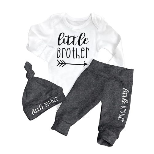 Baby Boy Clothes Newborn Boy Outfits Infant Letter Print Romper Long Pants Hat 3PCS Baby Boy's Clothing