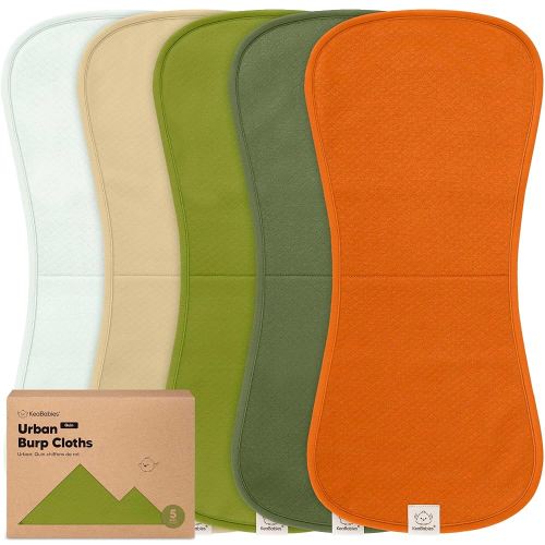 KeaBabies 5-Pack Organic Burp Cloths Baby Girl, Boy - Extra Large, Absorbent Baby Burp Cloths, Soft Burping Cloths for Babies, Newborn Burp Clothes, Cotton Burp Rags, Neutral Thick Burp Cloth (Palms)