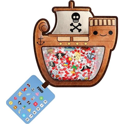 BIZYBOO - The Original Seek & Find Plush - Hidden Object Search Problem Solving Educational Matching Game for Kids 2 and Up (Blackbeard)