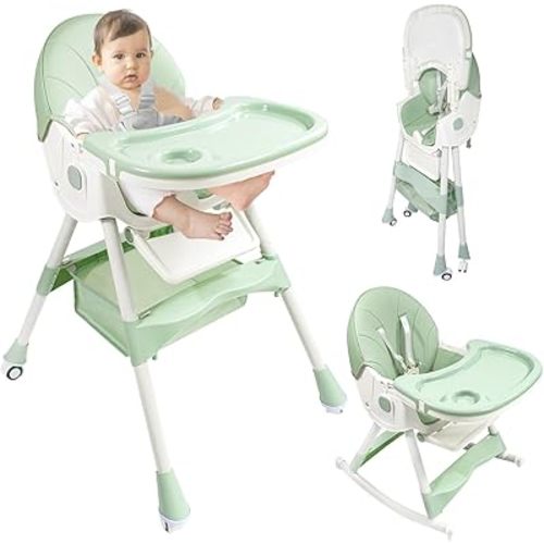 High Chairs for Babies and Toddlers with 360 Degree Rotatable Wheels,6 in 1/3 in 1 Foldable and Portable Children's High Chair,Suitable for Babies of All Ages to Grow Up