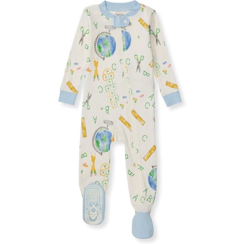 Burt's Bees Baby Boys' Pajamas, Zip-Front Non-Slip Footed Sleeper, Organic Cotton