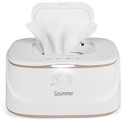 Baby Wipe Warmer, Innovative Spring & Child Lock Design, Large Capacity Wipes Dispenser, Fast Heating, 3 Modes of Temperature Heating Control, Diaper Wipe Warmer with Night Light (White)