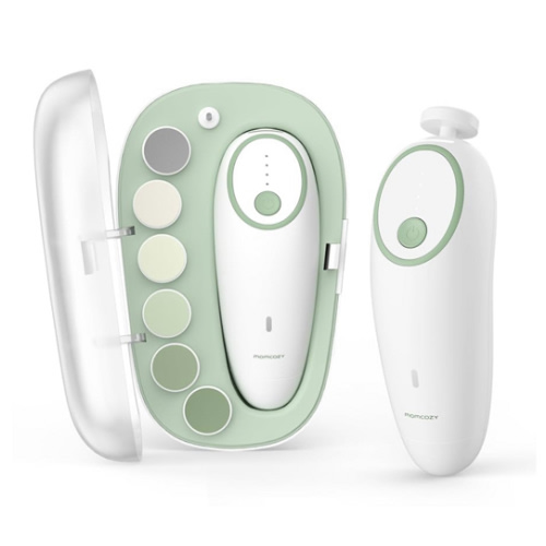 Momcozy Baby Nail File Electric, Gentle Baby Nail Trimmer Electric Rechargeable, Baby Nail Clipper Electric, 7 Grinding Head Replacement Pads