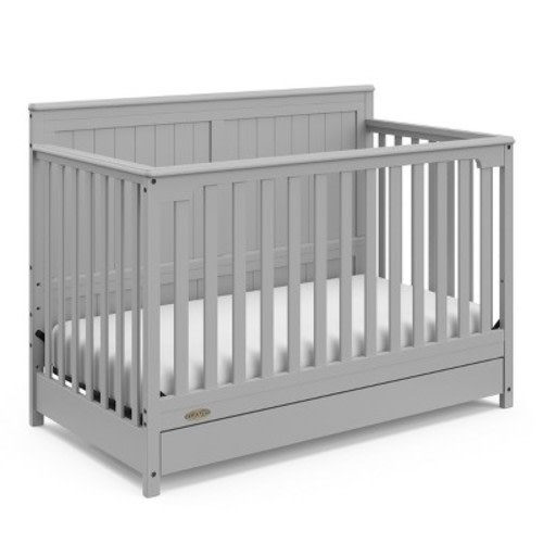 Graco Hadley 5-in-1 Convertible Crib with Drawer, Color: Pebble Gray