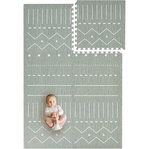 Toddlekind Playmat - Premium Foam Playmat, 4 x 6 feet, 6 Tile Extra Thick Foam Floor Puzzle Mat for Babies/Toddlers Stylish, Non-Toxic, Odorless. Perfect for Tummy Time, Crawling, and Play. Ideal for Nursery and Playroom. 0m+