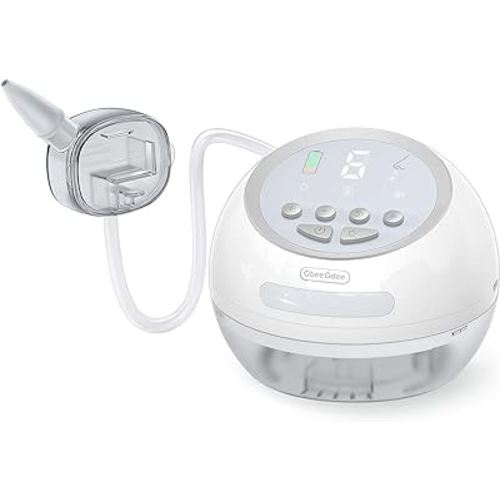 Obee Odee Electric Nasal Aspirator for Baby with 6 Level Suction, Baby Nose Sucker, Rechargeable Baby Snot Cleaner with 6 Music White Noise 3 Night Light for Infants Kids Toddlers Grey