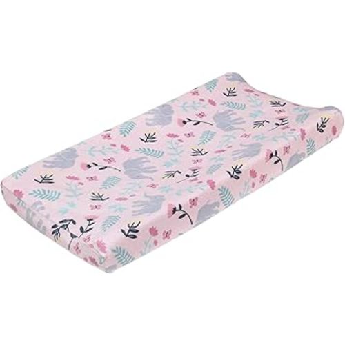 Carter's Floral Elephant Pink Super Soft Changing Pad Cover