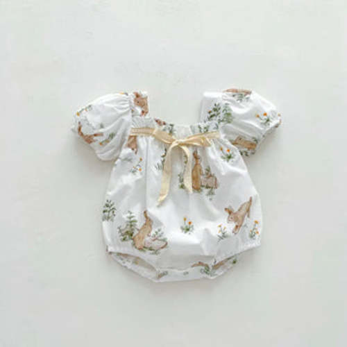 Bunny Rabbit Puff Sleeve Romper | RYAN AND REMI