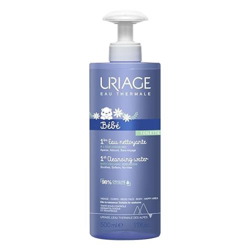 Uriage Baby Cleansing Water, Face, Body, Diaper Area, Ultra-Convenient Pump