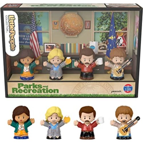 Little People Collector Parks and Recreation TV Show Special Edition Figure Set for Adults & Fans in Display Box