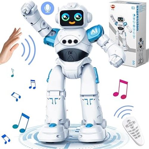 Robot Toys for Kids - Smart Talking Voice Remote Control Robot, Gesture Sensing Programmable Emo Robots Toy for Age 3 4 5 6 7 8 Year Old Boys Girls Birthday Gift Present