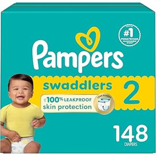 Pampers Baby Diapers - Swaddlers - Size 2, 148 Count, Ultra Absorbent Disposable Infant Diaper