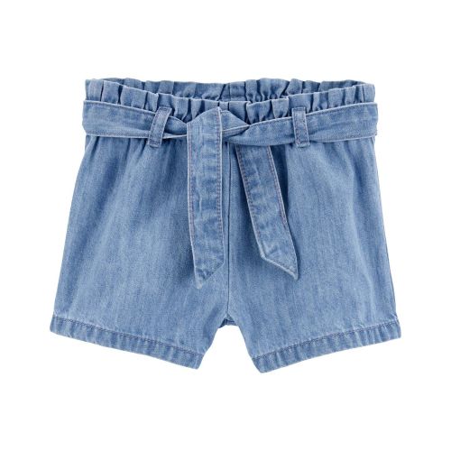 Baby Paperbag Belted Chambray Shorts