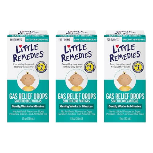 Little Remedies Gas Relief Drops, Natural Berry Flavor, Safe for Newborns, 1 fl oz. (Pack of 3)