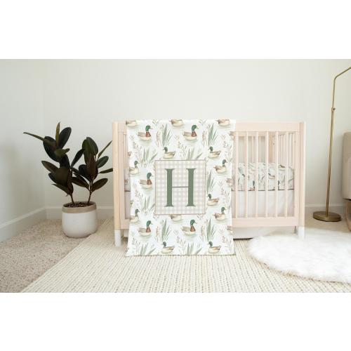 Personalized Mallard Duck Baby Blanket, Double Sided, B