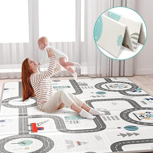 FLAGAV 79x59inch Play Mat for Baby - Extra Large, Non-Toxic, Waterproof Playmat for Indoor and Outdoor Use