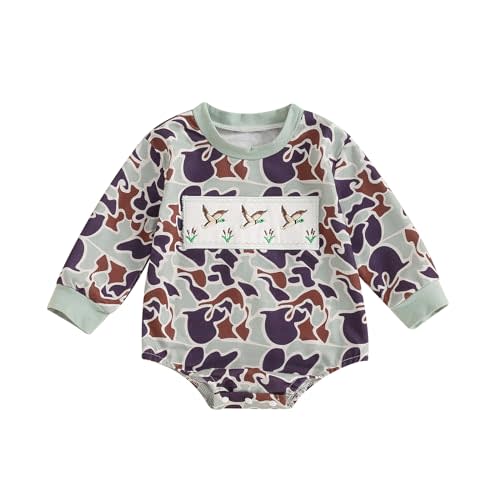 Infant Baby Boy Girl Mallard Duck Romper Short Sleeve Animal Duck One Piece Bodysuit Tops Hunting Baby Clothes