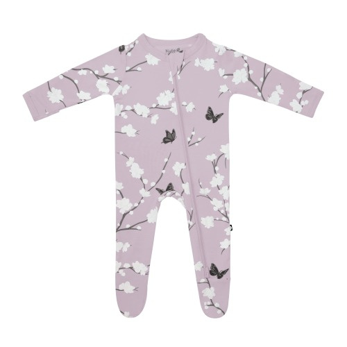 Zippered Footie in Cherry Blossom