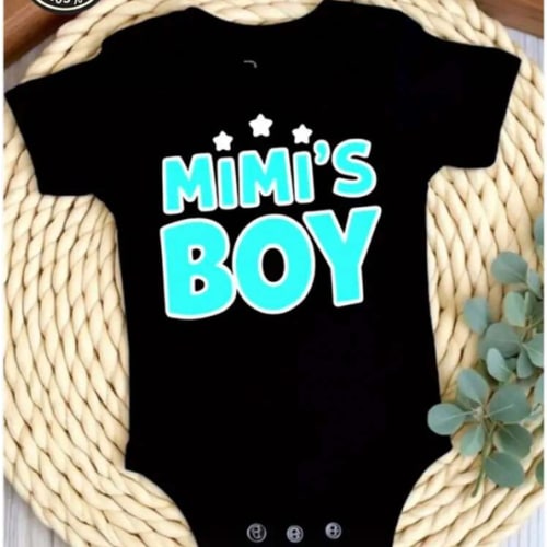 Baby Stuff Clothes Is Made Of 100% Pure Cotton,Baby Romper With "MiMi'S BOY" Text,Soft And Casual.