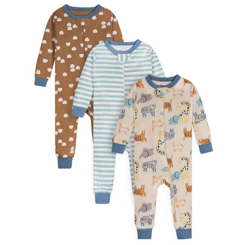Onesies Brand Gender Neutral Footless Unionsuits, 3-Pack, Sizes 0/3 Months - 5T