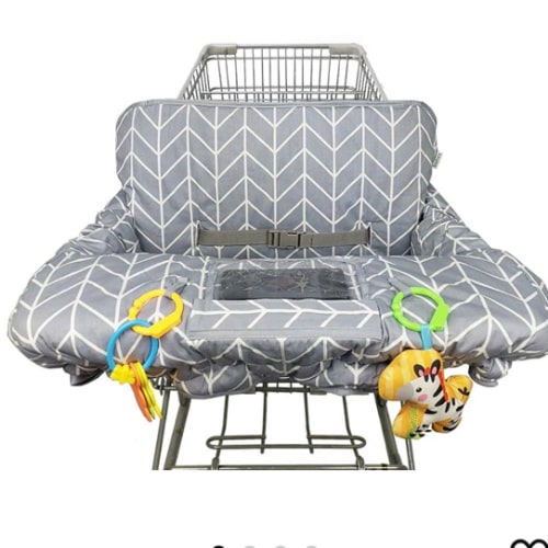 Shopping Cart Cover for Baby ICOPUCA Cotton High Chair Cover, Reversible, Machine Washable for Infant, Toddler, Boy or Girl (Grey Arrow Print)