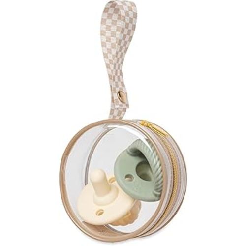 Amazon.com : Itzy Ritzy Clear Pacifier Case with Handle - Pacifier Pod Easily Attaches to Diaper Bag or Purse; Holds 2 Pacifiers; Taupe : Baby