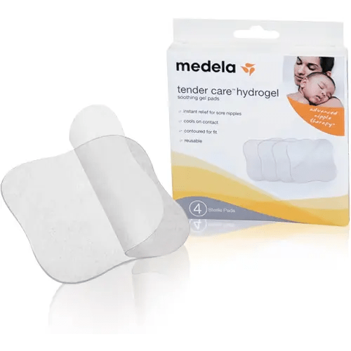 Medela Soothing Gel Pads for Breastfeeding, 4 Count Pack, Tender Care HydroGel Reusable Pads, Cooling Relief for Sore Nipples from Pumping or Nursing