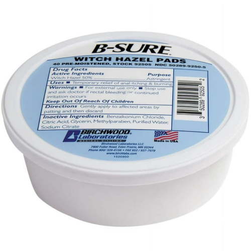 B-Sure Pre-Moistened Witch Hazel Pads, 40 Count